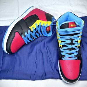 AND1 Men’s Slam Mid TPR black/chinese red/baltic sea BB Shoes Men's size 9.5
